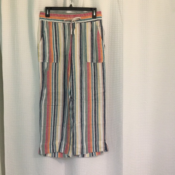 MARISSA OLIVIA / KOHLS - Chic Striped Linen Pants - Size: Small - Picture 1 of 7